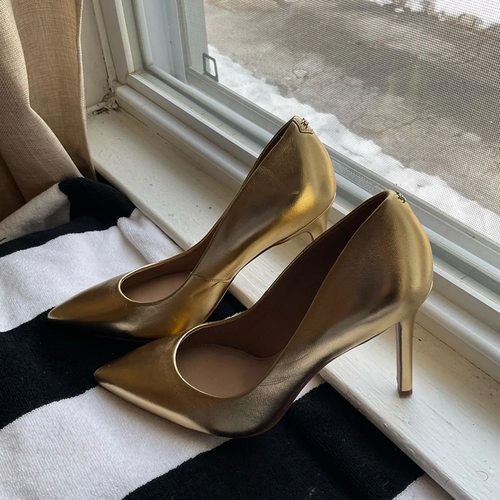 Sam Edelman Gold Pointed Heels - Picture 3 of 3